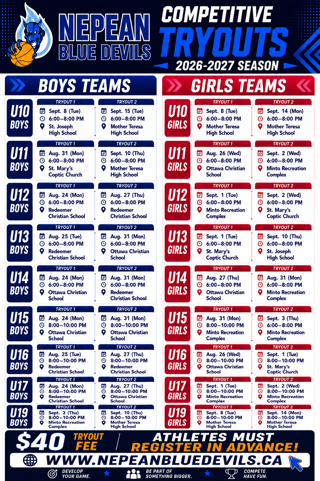 Tryouts Updated 2026